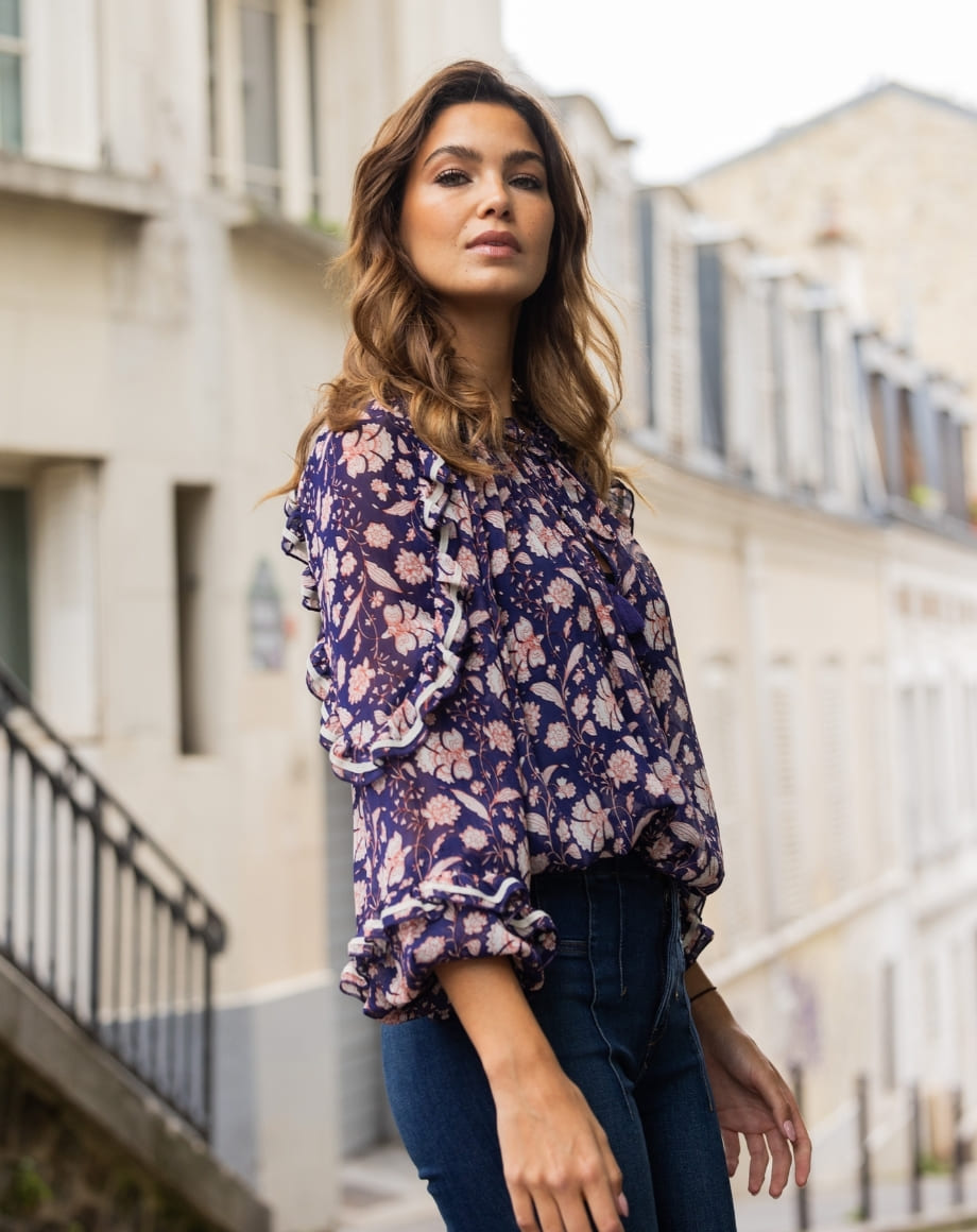 Miss June Beige Tatum Blouse